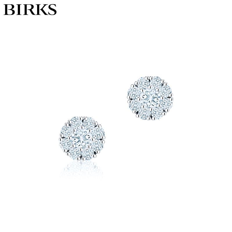 18KW Birks Snowflake Diamond Earrings