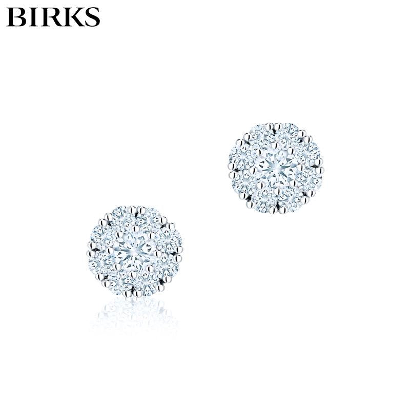 18KW Birks Snowflake Diamond Earrings