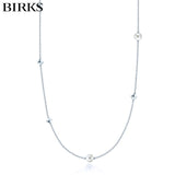 Sterling Silver Birks Rock and Pearl Necklace