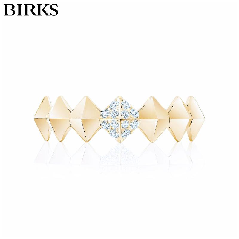 18KY Birks Rock and Pearl Diamond Ring