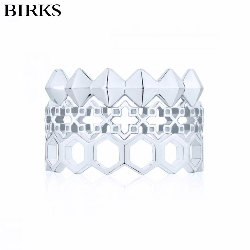 Sterling Silver Birks Rock and Pearl Ring