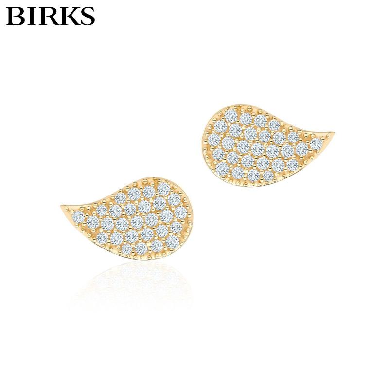 18KY Birks Petale Diamond Earrings