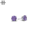 14KW 4mm Violet Tanzanite Earrings
