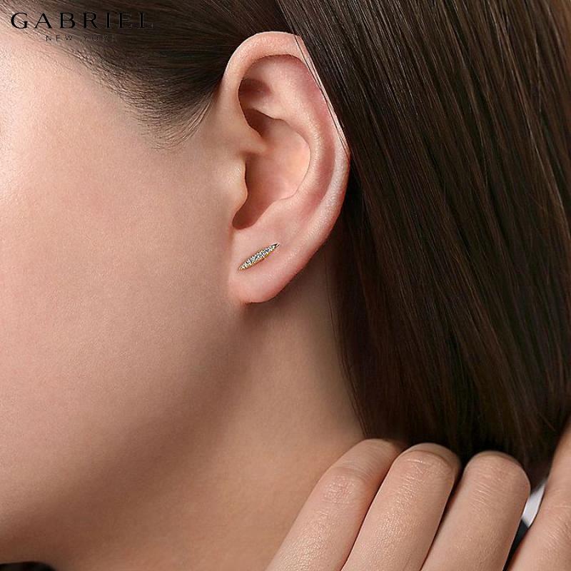 14KY 0.06ctw Natural Diamond Earrings 1.6mm