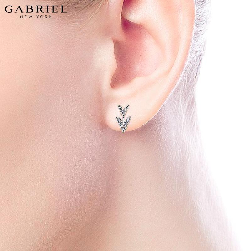 14KW 0.11ctw Natural Diamond Earrings 5.5mm