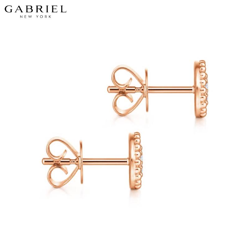 14KR 0.09ctw Natural Diamond Earrings 7.0mm