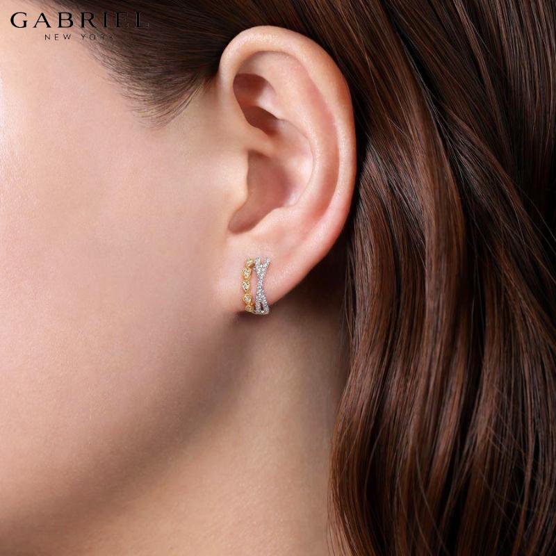14KYW 0.31ctw Natural Diamond Earrings