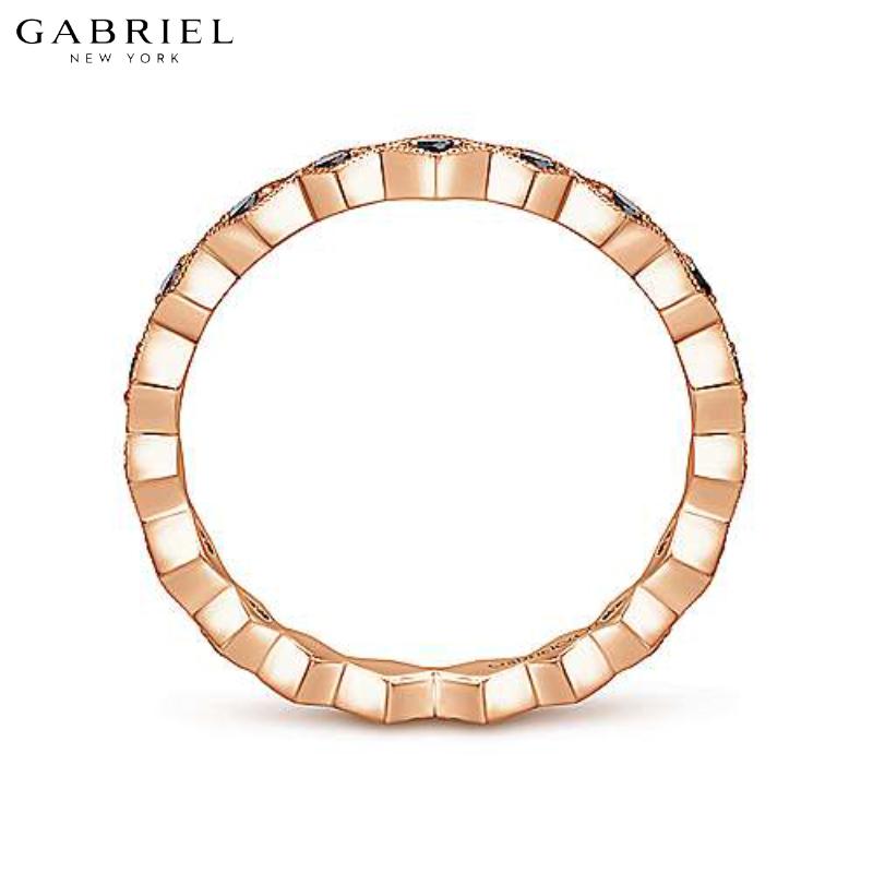 14KR 0.21ctw Black Diamond Ring 3.0mm
