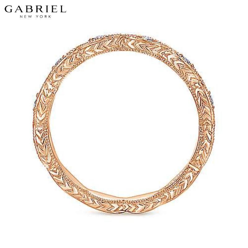 14KR 0.11ctw Natural Diamond Ring 2.7mm