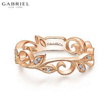 14KR 0.09ctw Natural Diamond Ring 4.9mm