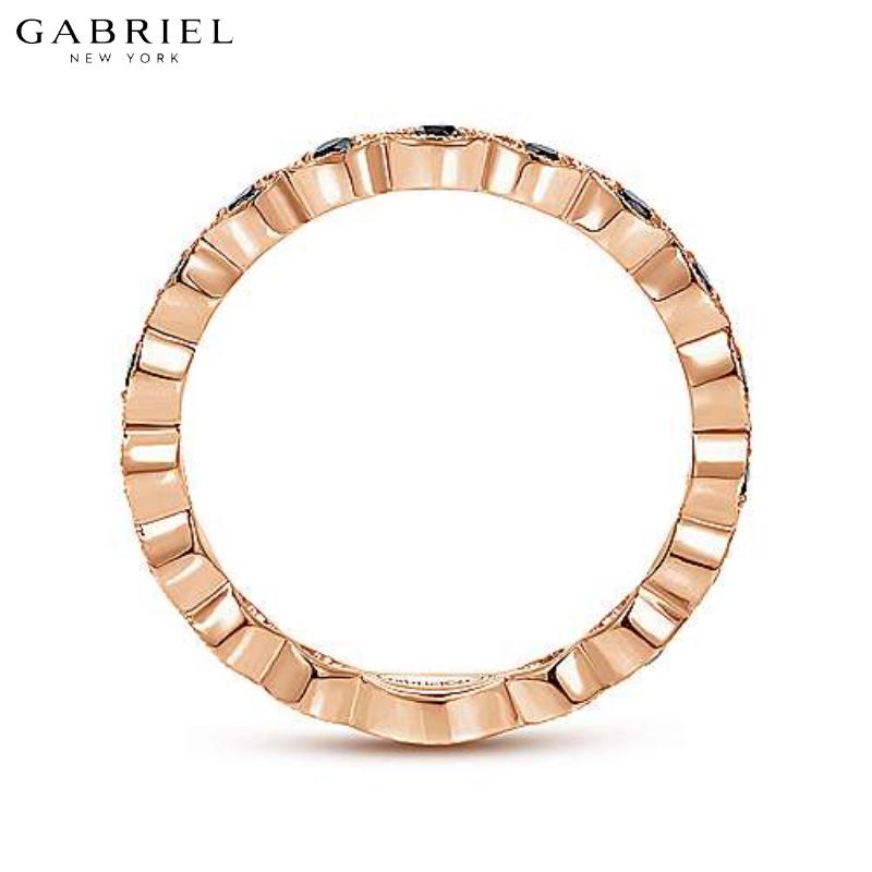 14KR 0.28ctw Black Diamond Ring 2.2mm