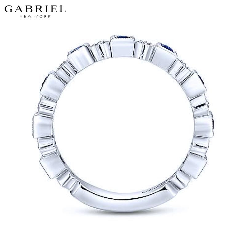14KW Blue Sapphire & Diamond Ring 2.8mm