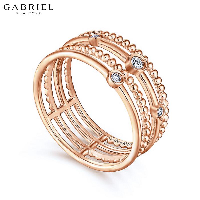14KR 0.05ctw Natural Diamond Ring