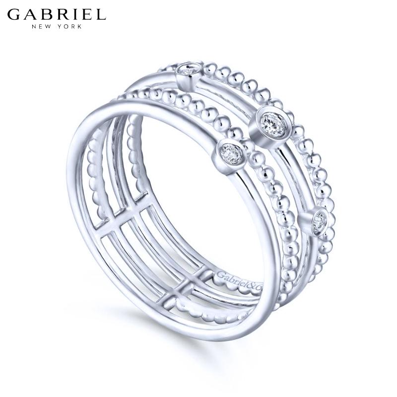 14KW 0.05ctw Natural Diamond Ring