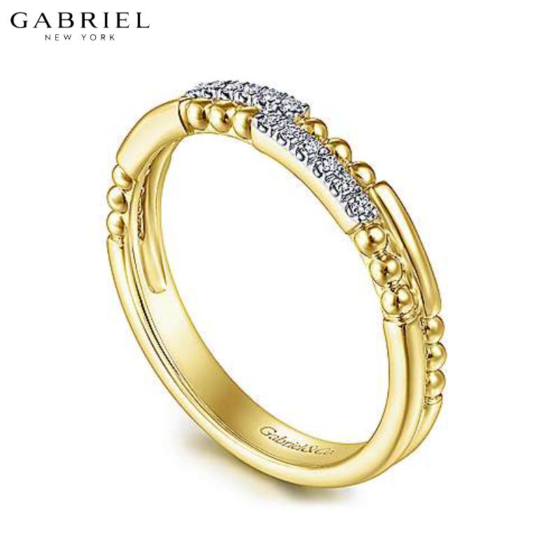 14KY 0.08ctw Natural Diamond Ring 2.8mm