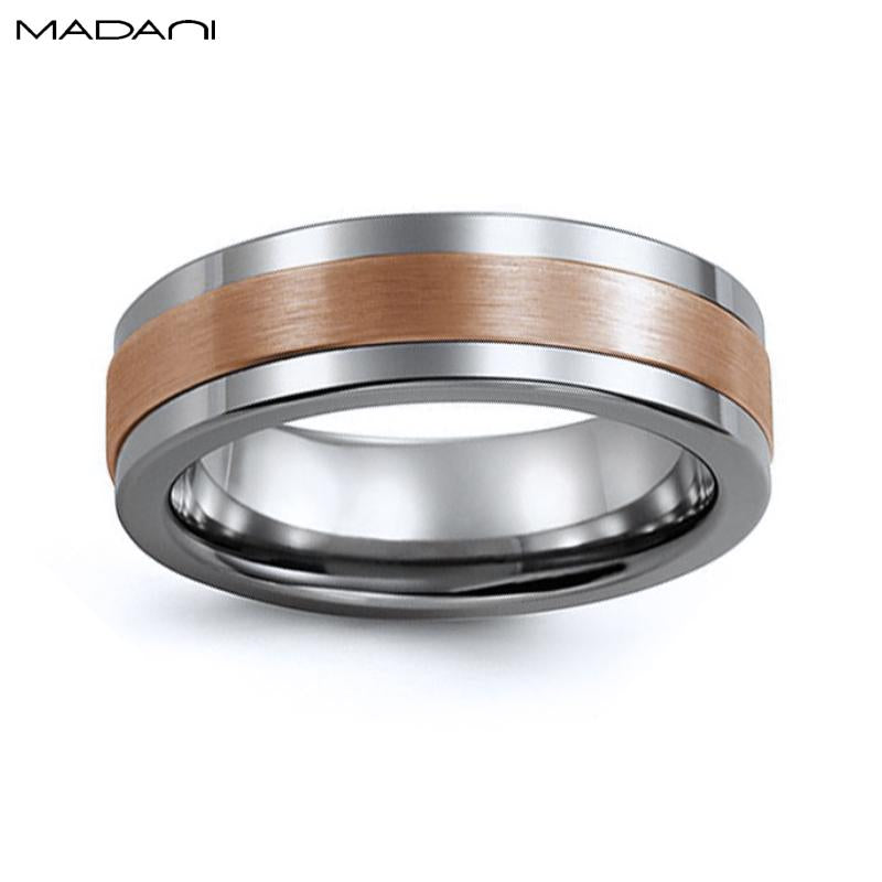 Rose Gold & Tungsten Carbide Ring 7mm