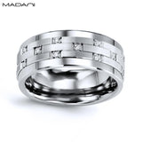 White Gold & Tungsten Carbide Diamond Ring 9mm