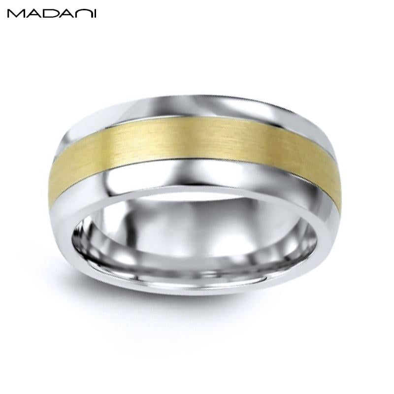Yellow Gold & Tungsten Carbide Ring 9mm