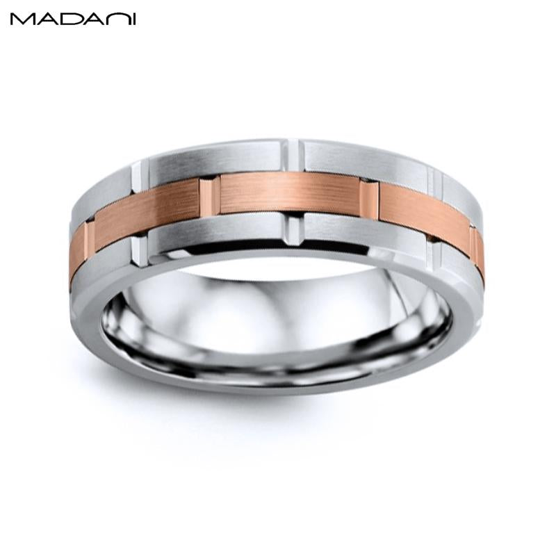 Rose Gold & Tungsten Carbide Ring 7mm