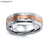 Rose Gold & Tungsten Carbide Ring 7mm
