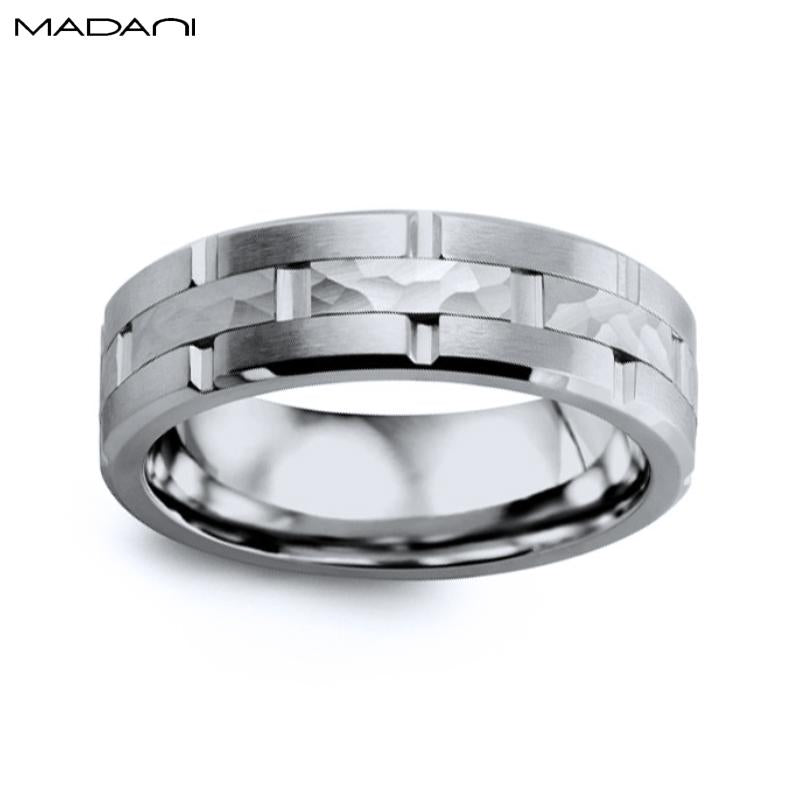 White Gold & Tungsten Carbide Ring 7mm