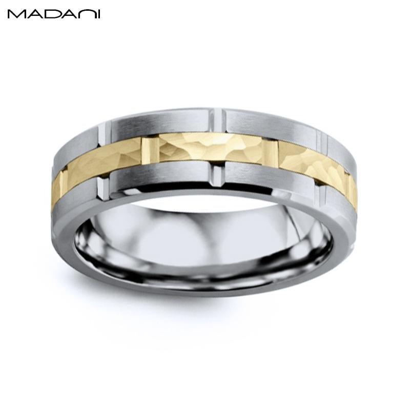 Yellow Gold & Tungsten Carbide Ring 7mm