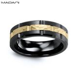 Yellow Gold & Black Ceramic Ring 7mm