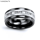 White Gold & Ceramic Diamond Ring 9mm