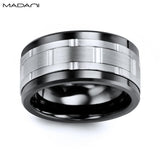 White Gold & Black Ceramic Ring 11mm