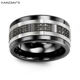 White-Black Gold & Ceramic Black Diamond Ring 11mm