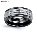 White Gold & Black Ceramic Ring 9mm
