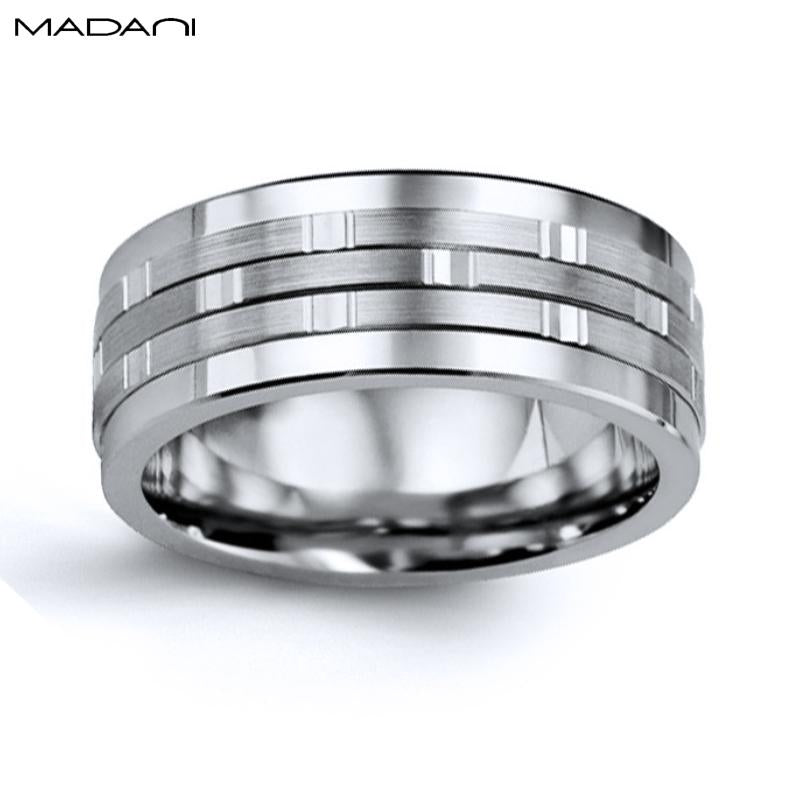 White Gold & Tungsten Carbide Ring 9mm