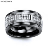 White Gold & Ceramic Diamond Ring 11mm