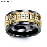 Yellow Gold & Ceramic Diamond Ring 11mm