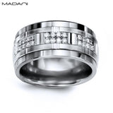 White Gold & Tungsten Carbide Diamond Ring 11mm