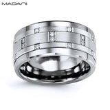 White Gold & Tungsten Carbide Diamond Ring 11mm
