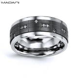 Black Gold & Tungsten Carbide Diamond Ring 9mm