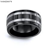 White-Black Gold & Black Ceramic Ring 11mm