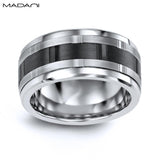 White-Black Gold & Tungsten Carbide Ring 11mm