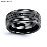 Black Gold & Ceramic Black Diamond Ring 9mm