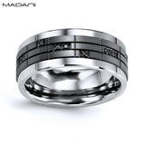 Black Gold & Tungsten Carbide Black Diamond Ring 9mm