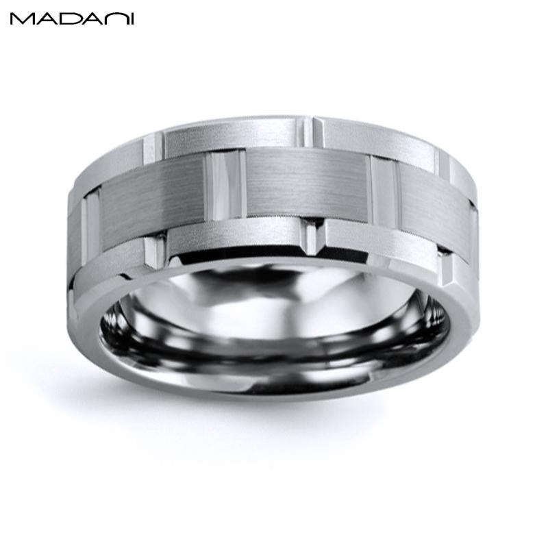 White Gold & Tungsten Carbide Ring 9mm