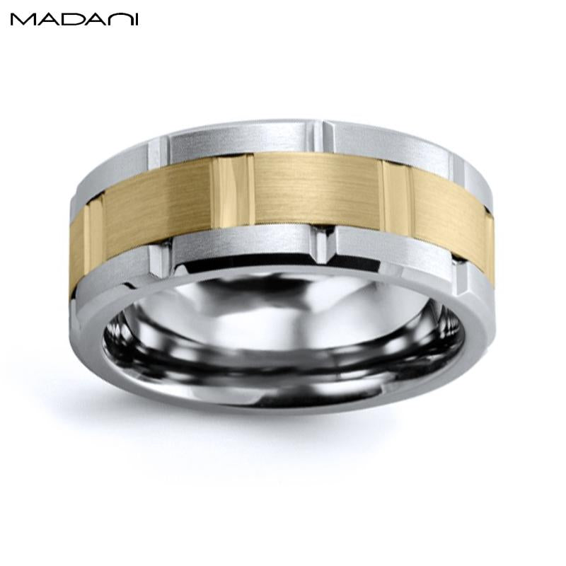 Yellow Gold & Tungsten Carbide Ring 9mm