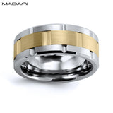 Yellow Gold & Tungsten Carbide Ring 9mm