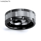 White Gold & Black Ceramic Ring 9mm