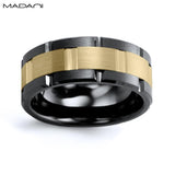 Yellow Gold & Black Ceramic Ring 9mm