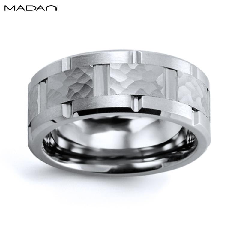 White Gold & Tungsten Carbide Ring 9mm