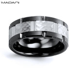 White Gold & Black Ceramic Ring 9mm