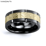 Yellow Gold & Black Ceramic Ring 9mm