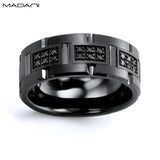 Black Gold & Ceramic Black Diamond Ring 9mm